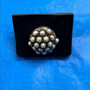 Mid Century Modern (MCM)  Sterling & Pearl Cluster Ring